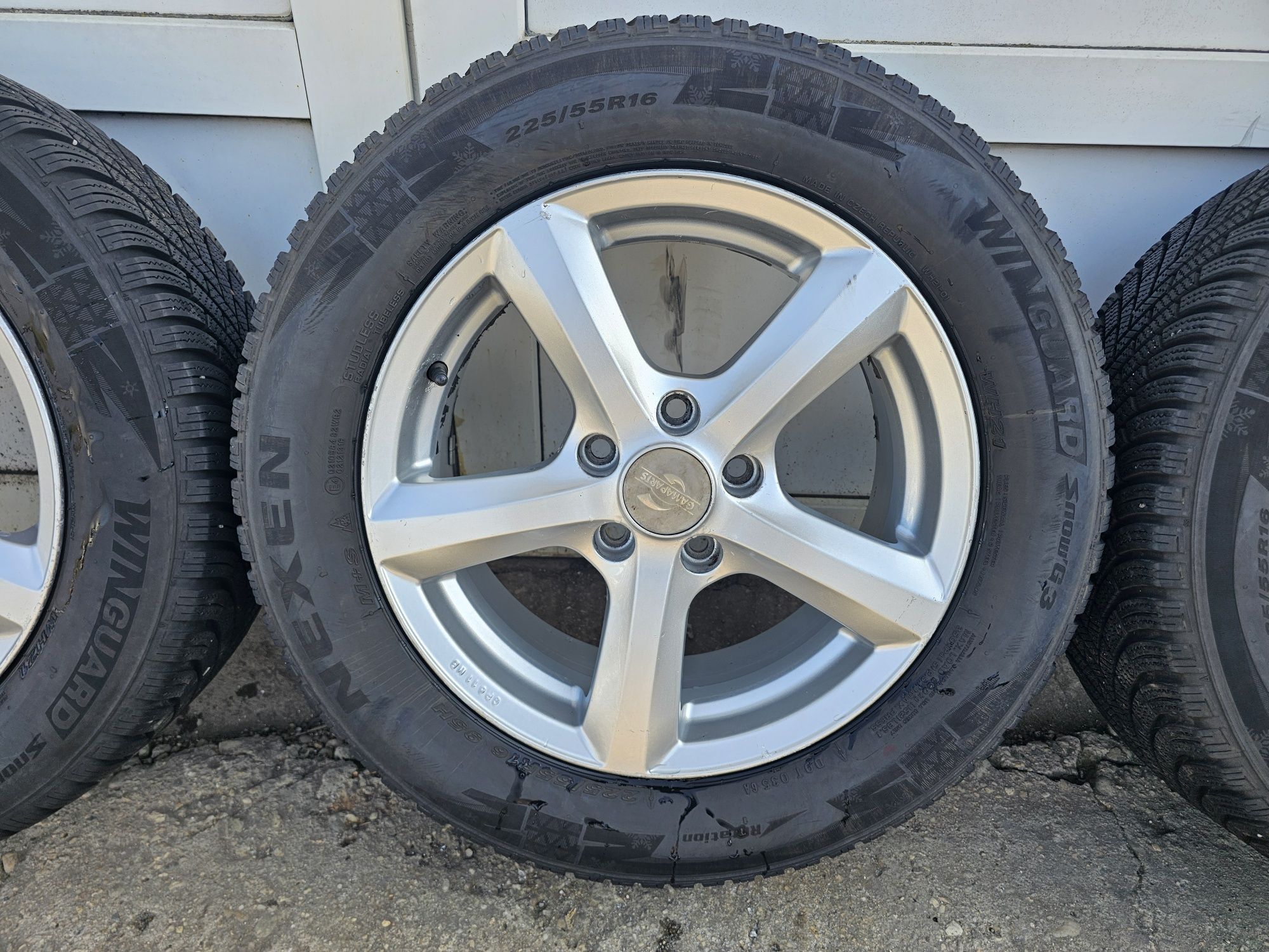 Vand 4 jante aliaj  5x112 cu anvelope 225/55/16 DOT 2024 profil 8mm