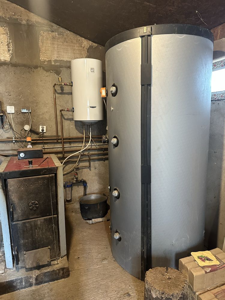 Centrala termica pe lemne Viadrus, puffer, boiler ariston